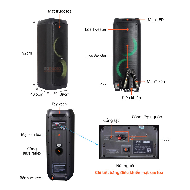 Chu thich loa keo kiwi PT10