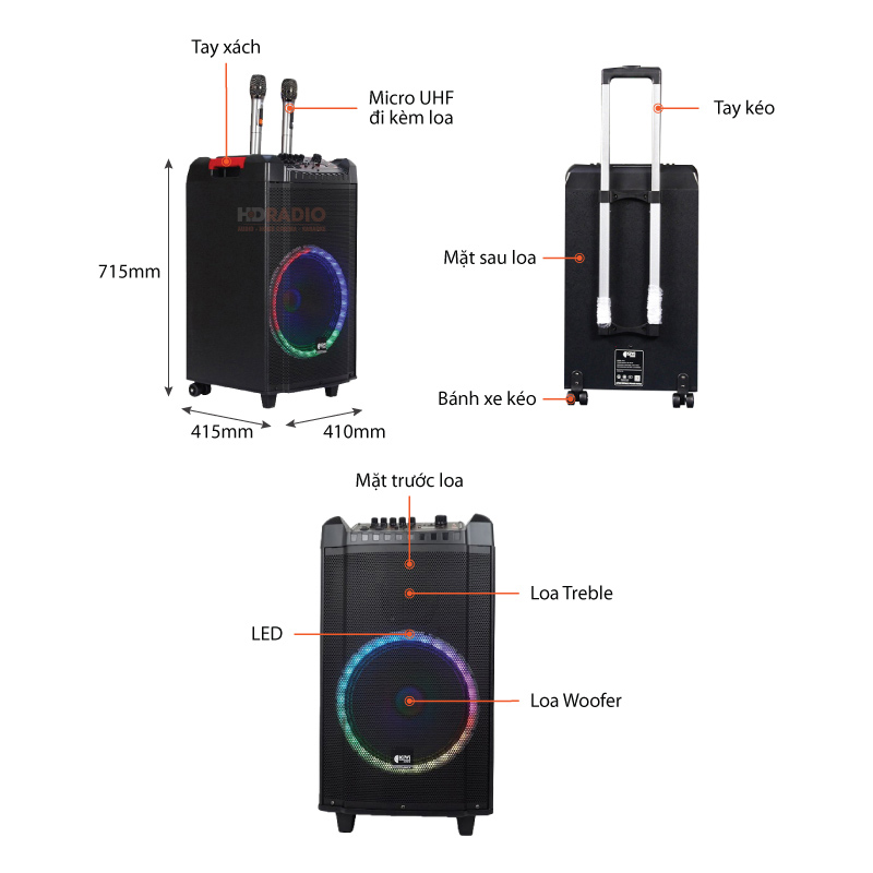 Chu thich loa keo Kiwi XT12