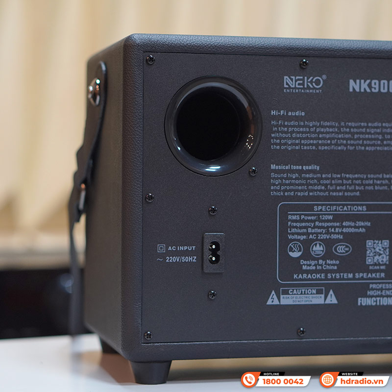 Loa Neko NK900, 120W, Bass 10cm, Bluetooth 5.0, Kèm 2 Micro (có sẵn pin cho mic và có thể sạc lại)-7