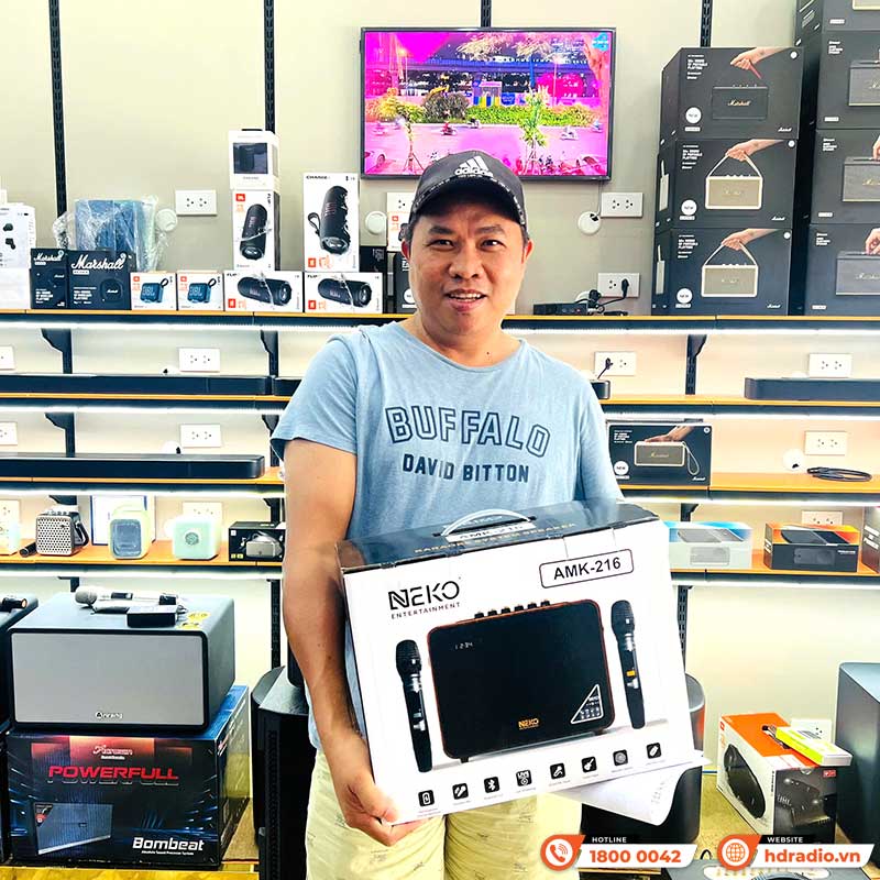 Loa Neko AMK-216, Bluetooth, AUX, Kèm 2 Tay Mic-9