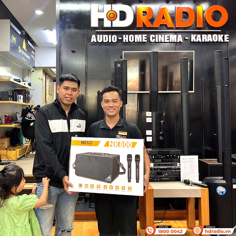 Loa Neko NK800, Bass 16.5cm, công Suất 120W, Pin 6-7h, Kèm 2 Tay Mic (có sẵn pin cho mic và có thể sạc lại)-26
