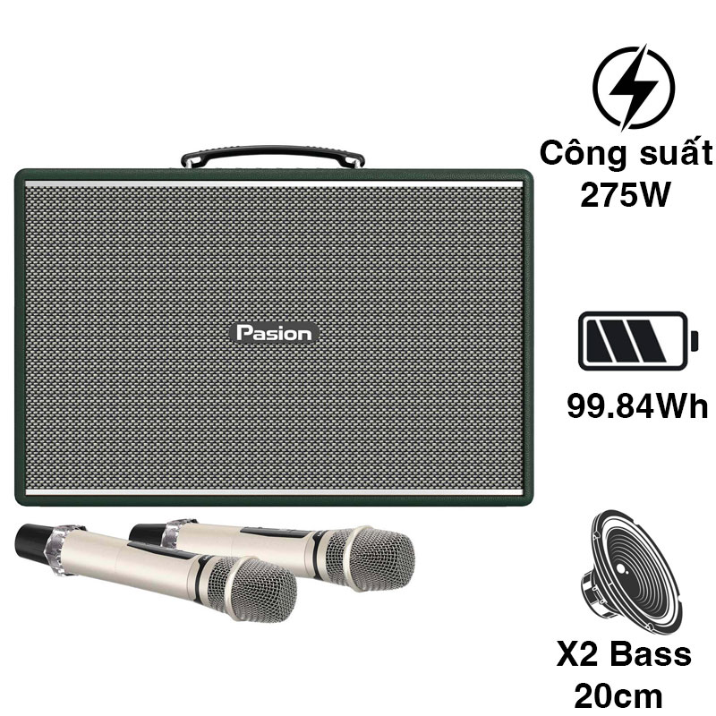 Loa Paramax Pasion Mozo, Bass 20cm, Công suất 275W, Bluetooth 5.3, Livestream