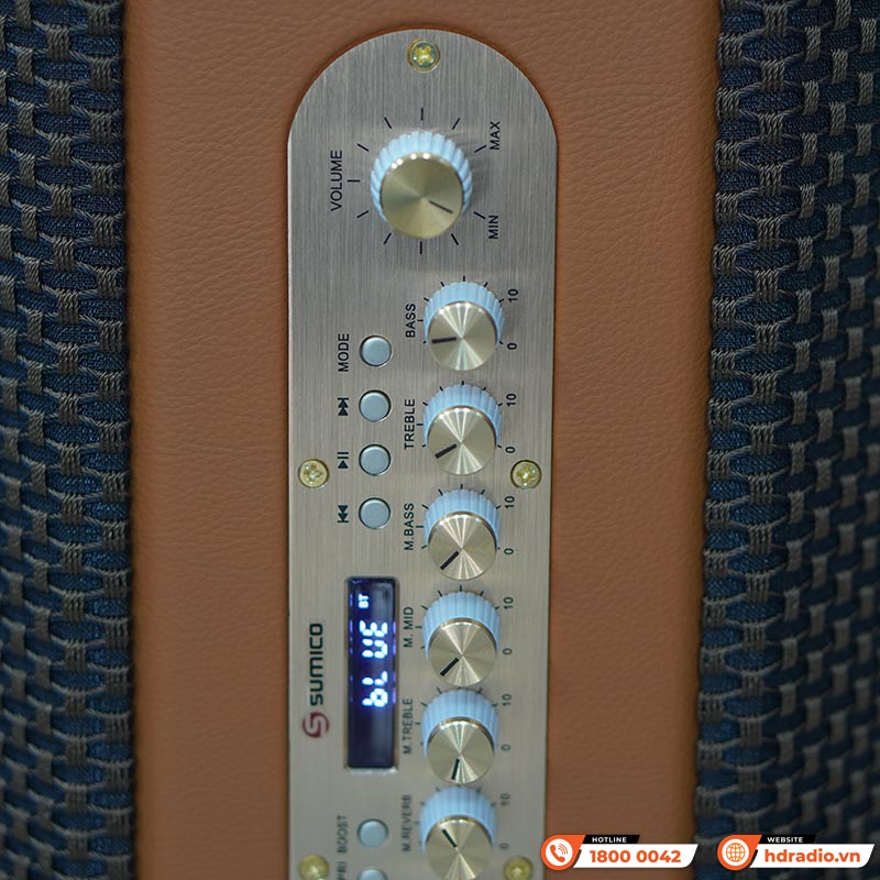 Loa Sumico Hexagon Plus, Bass 16.5cm, Công suất 250W, Pin 8h, Đa Hướng, Kèm 2 Micro-4