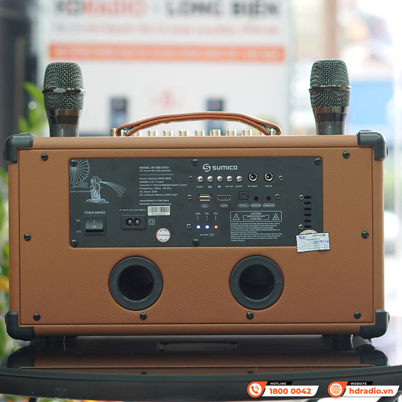 Loa Sumico BT S52, Bass 13.2cm, 100W, Pin 8H-5