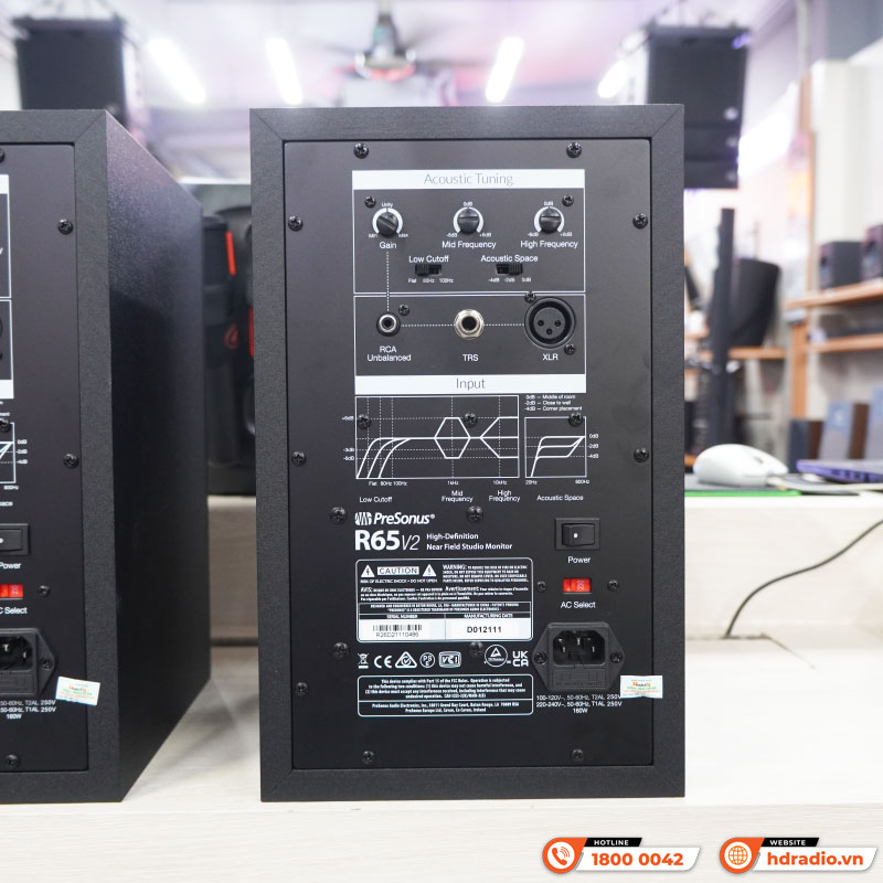 Loa kiểm âm PreSonus R65 V2, XLR, RCA, TRS-6