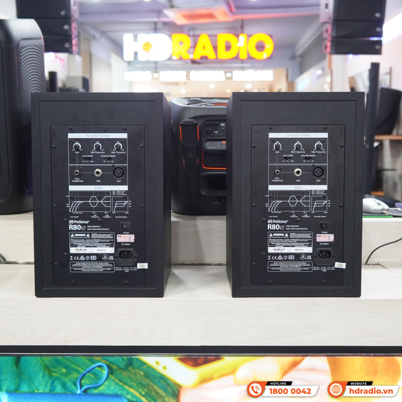 Loa kiểm âm PreSonus R80 V2, XLR, RCA, TRS-5
