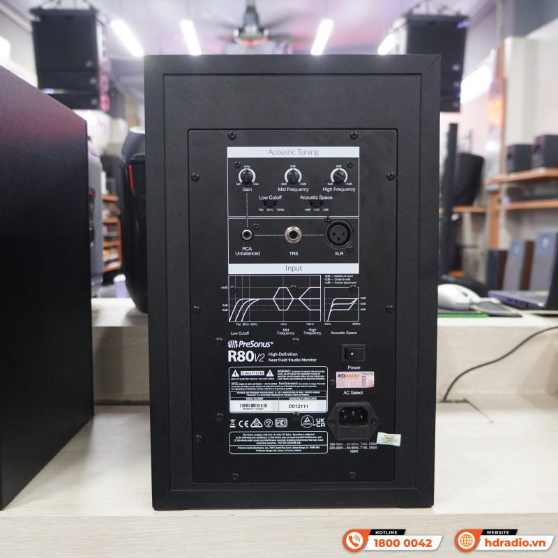 Loa kiểm âm PreSonus R80 V2, XLR, RCA, TRS-6