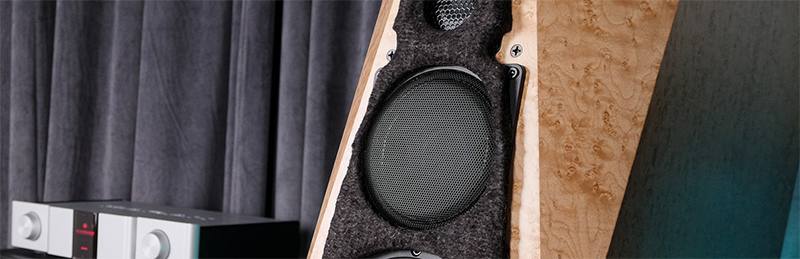 loa midrange lõm vòm đảo ngược đường kính 8.9 cm, có màng loa được làm từ chất liệu gốm Ceramic của Precision Monitor 2 Loa Đứng Avalon Precision Monitor 2