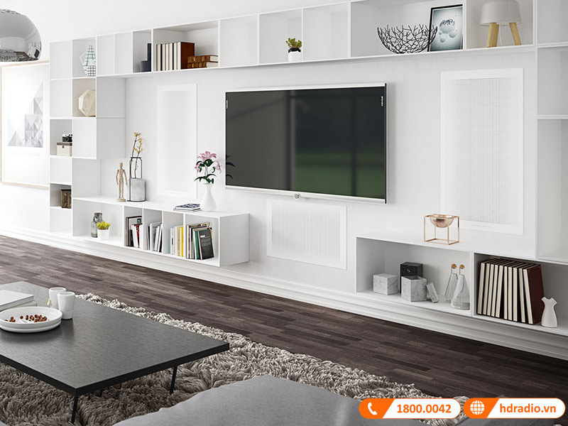 thung loa duoc thiet ke nho gon phu hop voi da so cac buc tuong