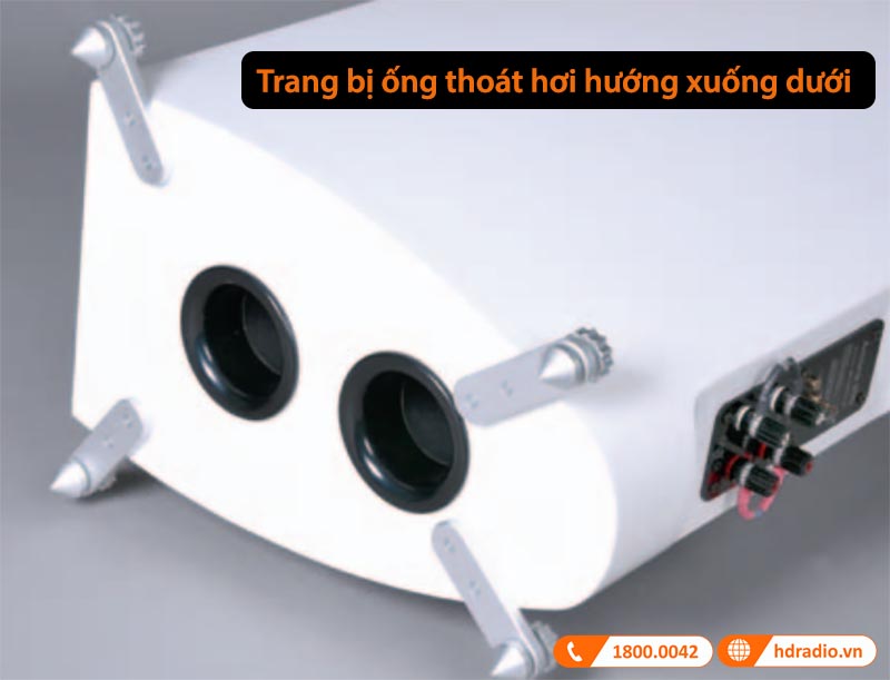 2 lỗ thoát hơi hướng xuống dưới