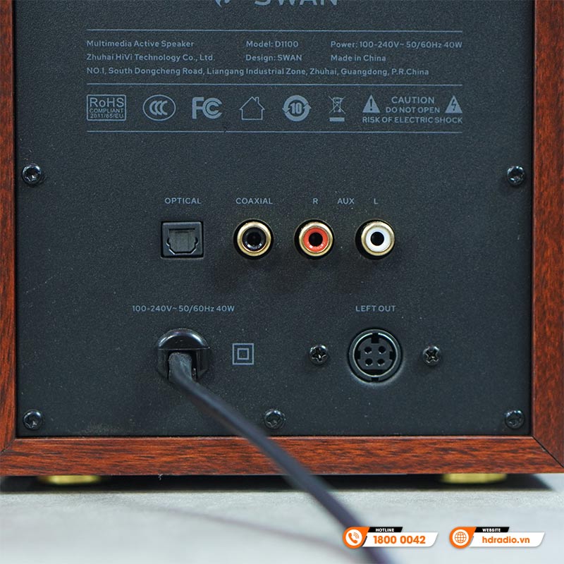 Loa Hivi Swan D1100, Bass 10cm, Công suất 62W, Bluetooth, Optical, Coaxial và Line-11