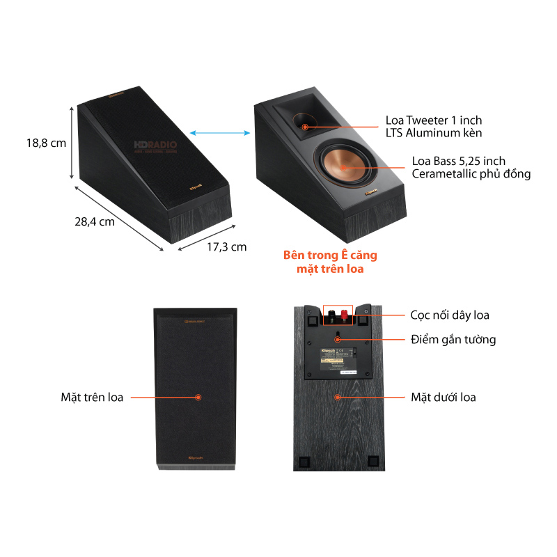 Chu thich loa Klipsch RP-500SA