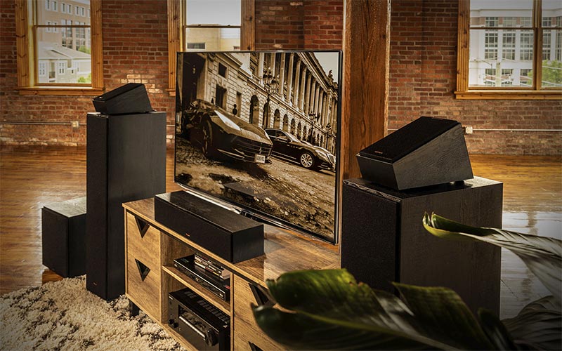 Loa Klipsch RP-500SA đặt nằm hướng trần