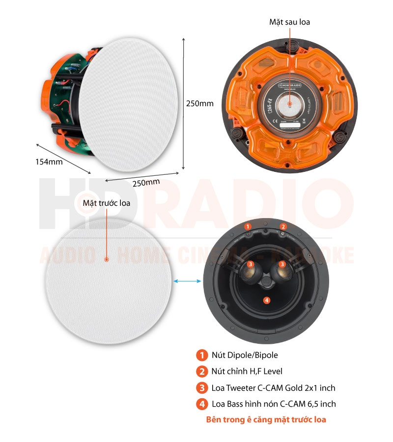 Chú thích Loa Monitor Audio C265-FX