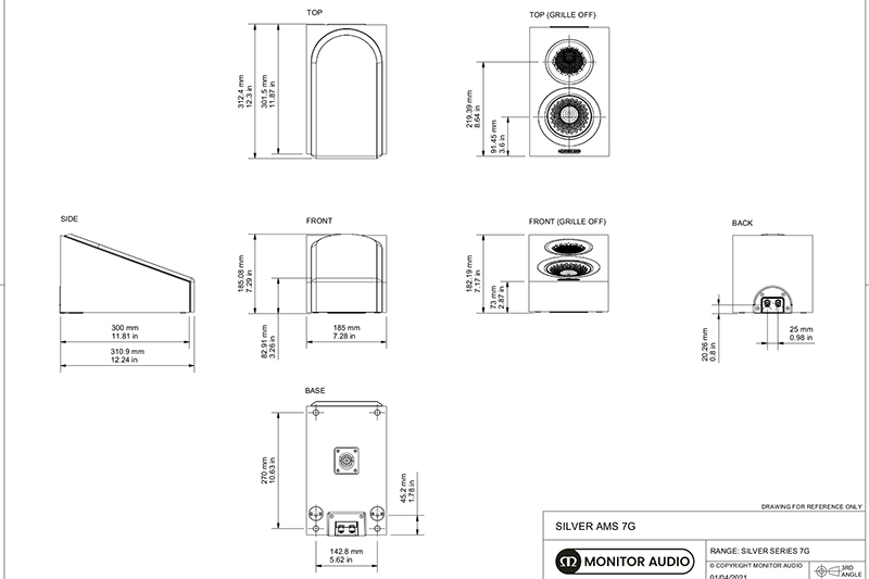 chu thich loa Monitor Audio Silver AMS 7G