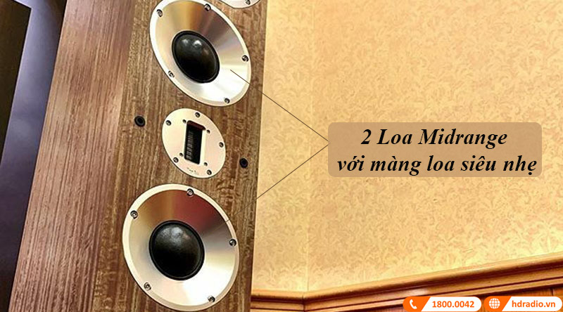 Loa ProAc K10 có 2 loa midrange với màng loa siêu nhẹ Loa ProAc K10