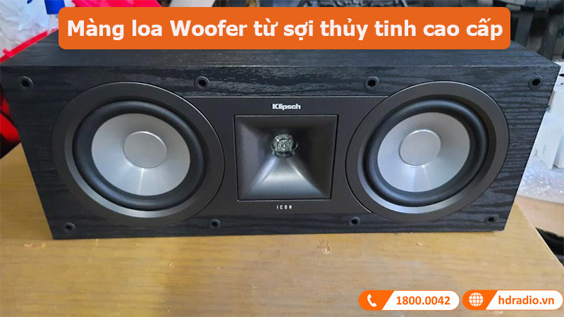 Loa center Klipsch KC25 màng loa Woofer làm từ sợi thủy tinh cao cấp