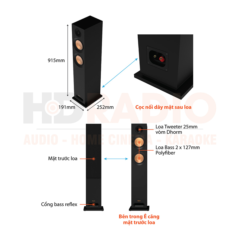 Chu thich loa Klipsch KD-52F