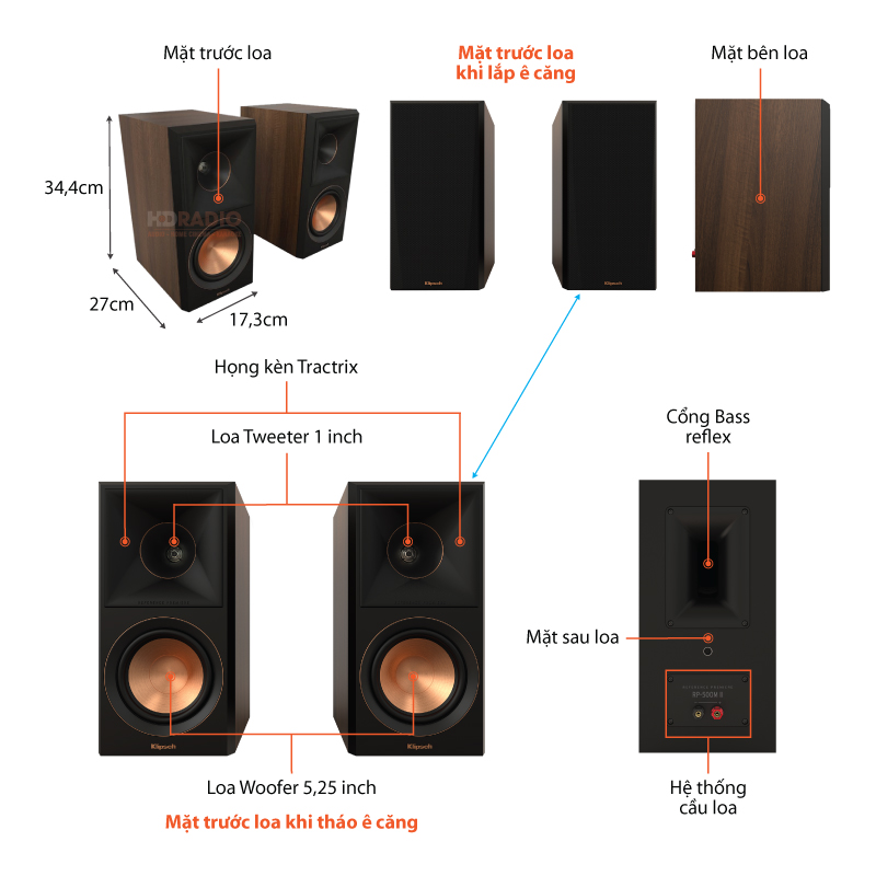 cau tao loa klipsch rp-500m ii