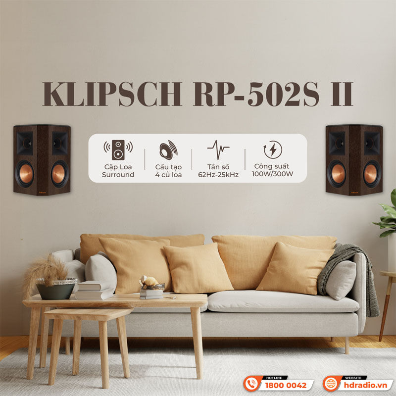 Loa Klipsch RP-502S II (Độ nhạy 94dB, Tần số 62Hz-25KHz)-1