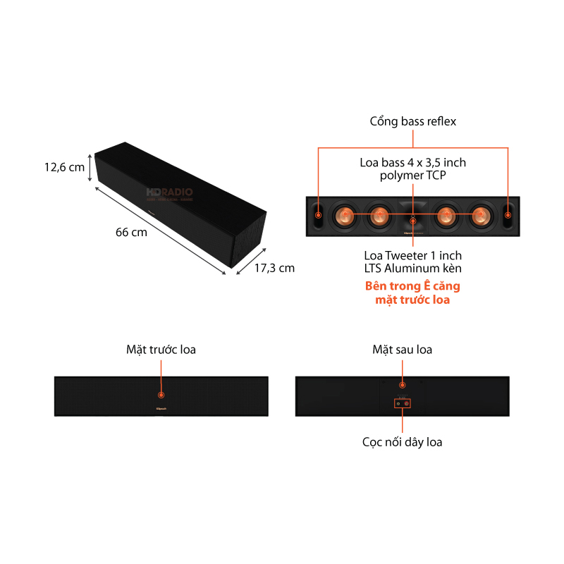 Chu thich loa Klipsch R-30C
