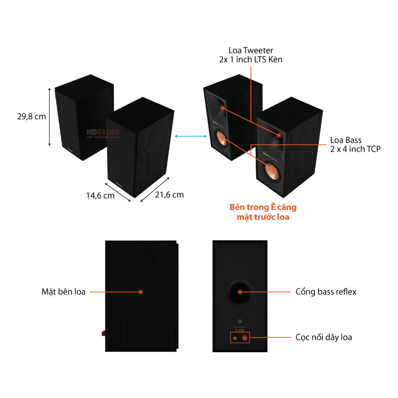 Chu thich loa Klipsch R-40M