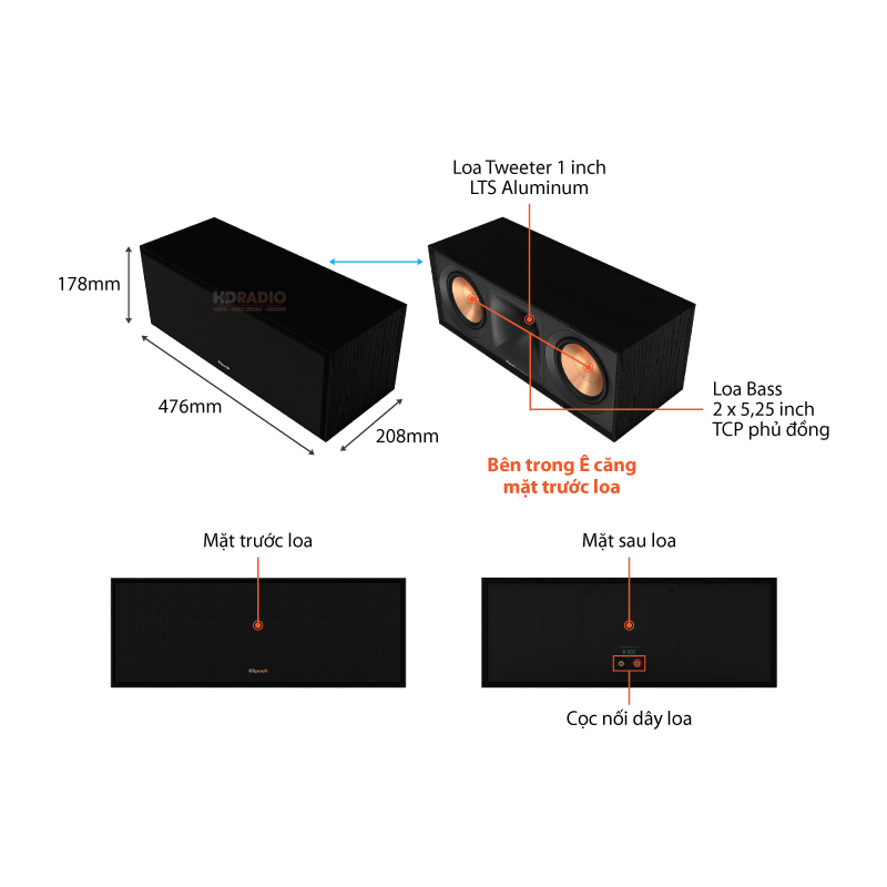 Chu thich loa Klipsch R-50C