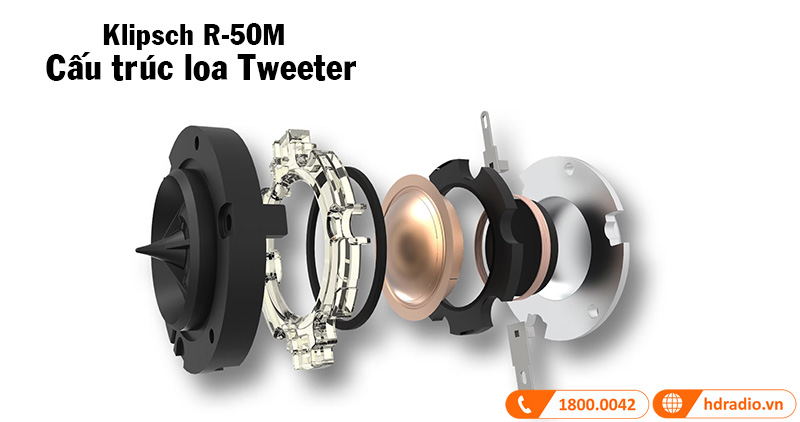 loa tweeter bang nhom cua loa klipsch r-50m