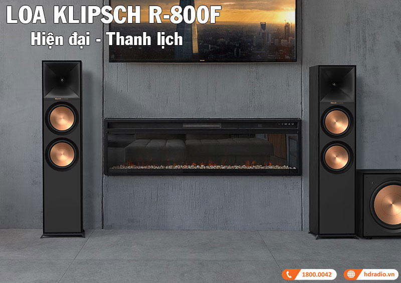 thiet ke loa klipsch r-800f hien dai, thanh lich