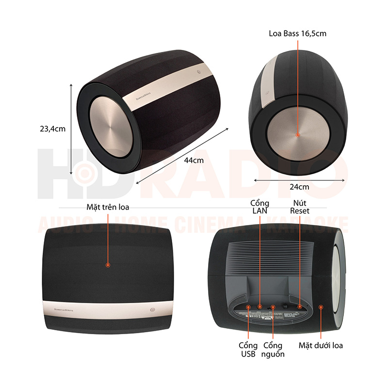 Loa B&W Formation Bass, công suất 250W, Bass 16,5cm, loa sub không dây-2