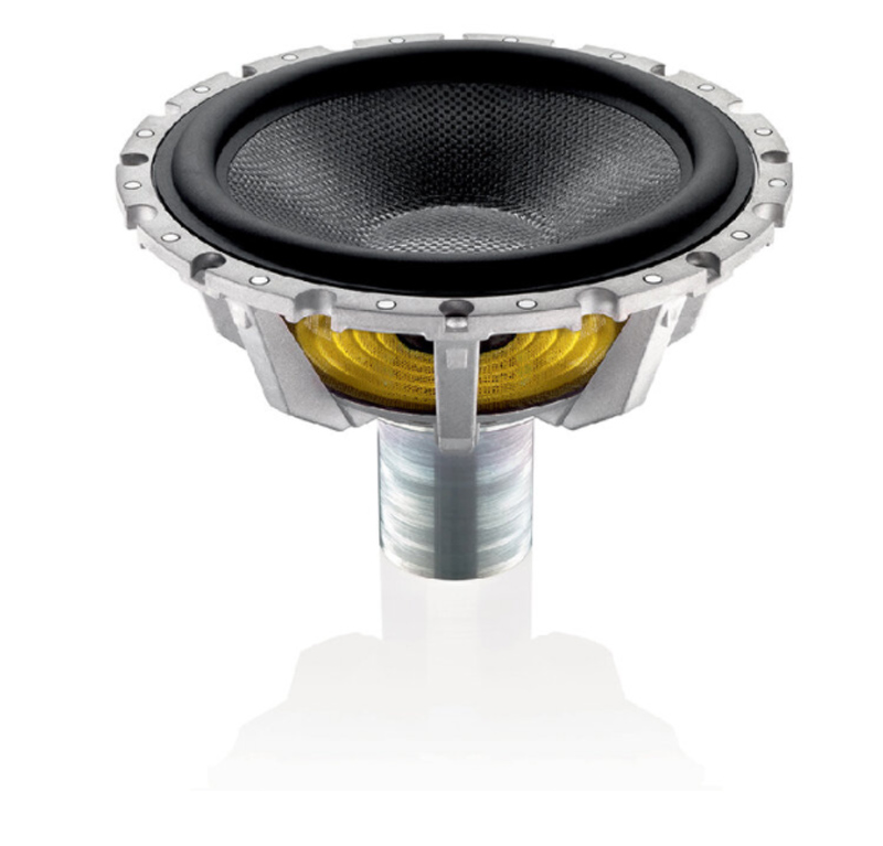 Hình ảnh củ loa bass “Aerofoil” của HTM2 D3 với cấu trúc 3 lớp Loa center B&W HTM2 D3