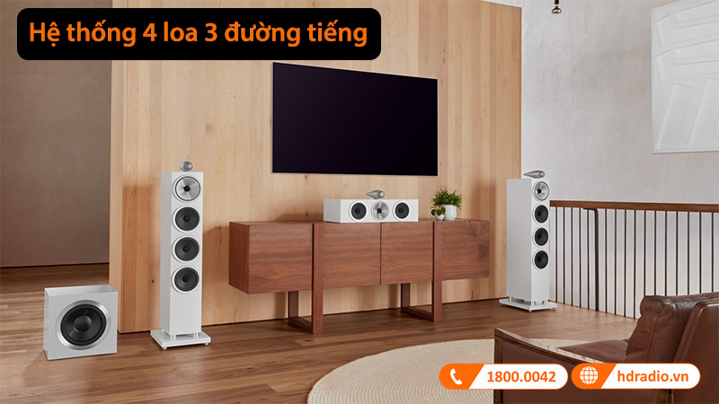 hệ thống 4 loa 3 đường tiếng
