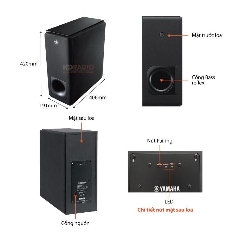 Chu thich loa soundbar Yamaha YAS 209