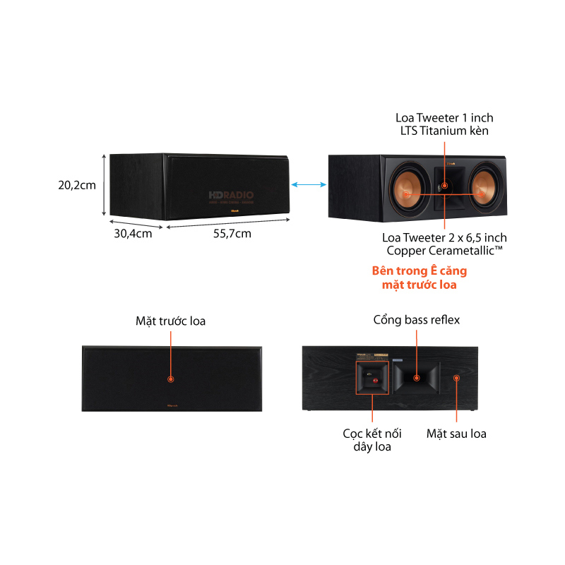 Chu thich Loa Klipsch RP600C