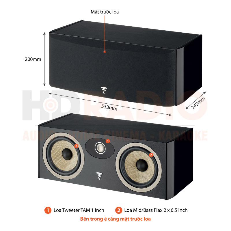 Chú thích Loa Focal Aria Evo X Center