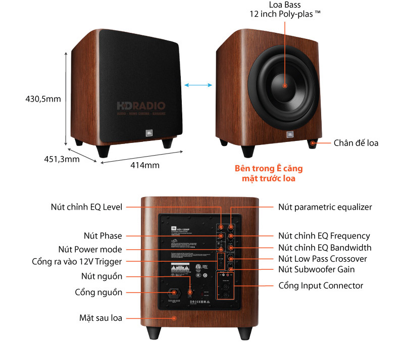 chú thích Loa sub JBL HDI 1200P