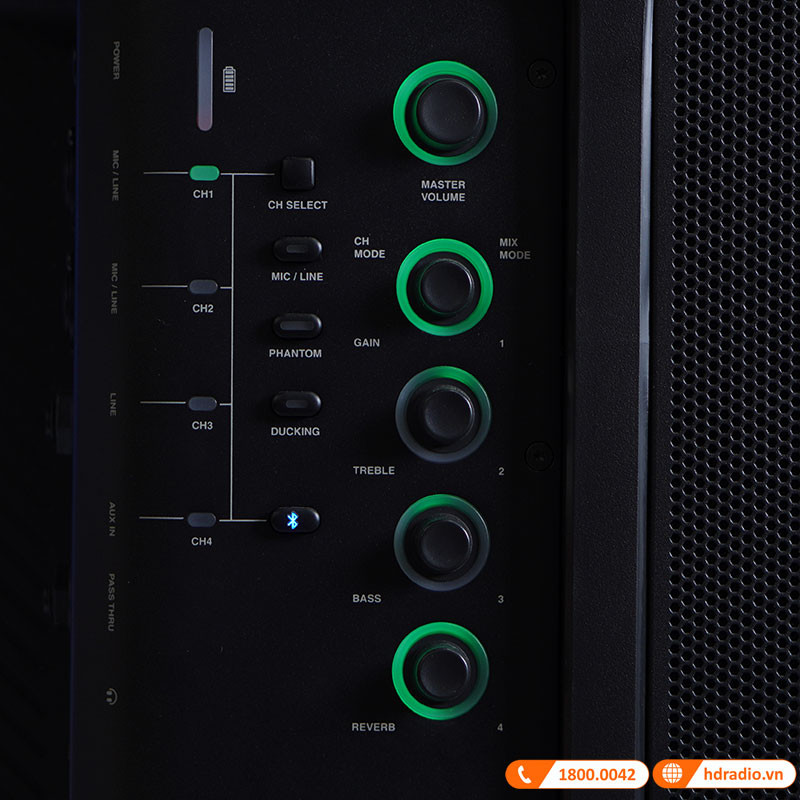 Loa JBL EON ONE Compact, Pin 12h, 150W, Mixer 4 kênh, AUX, Bluetooth, Mic, Line (Hệ Thống PA All-In-One)-14