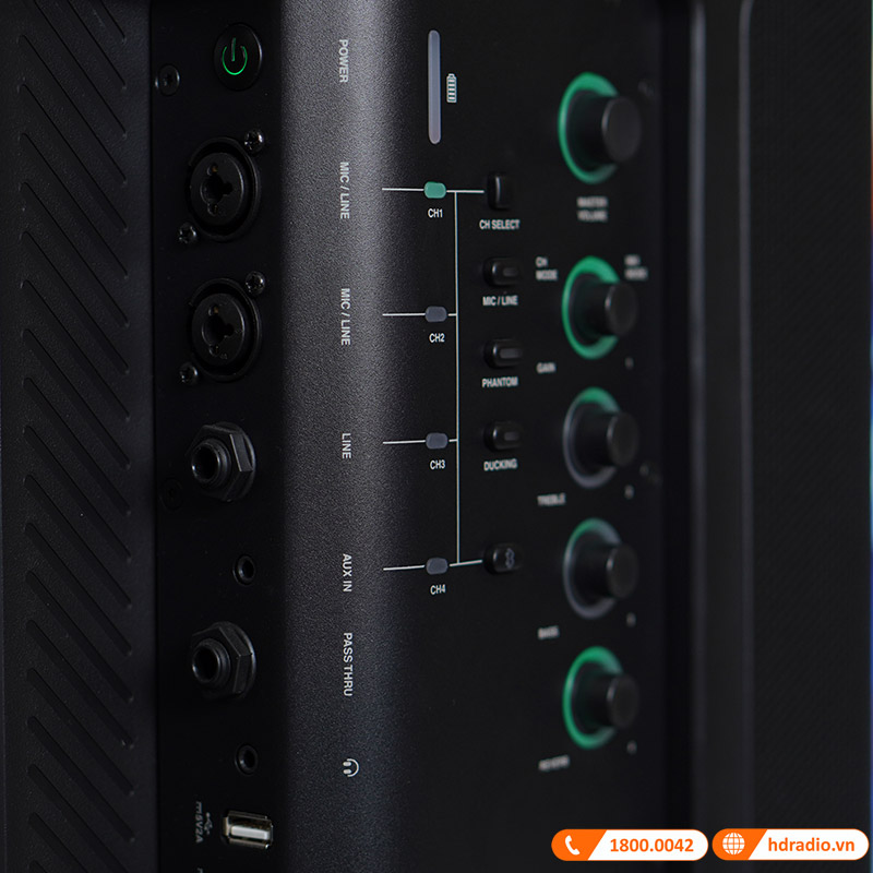 Loa JBL EON ONE Compact, Pin 12h, 150W, Mixer 4 kênh, AUX, Bluetooth, Mic, Line (Hệ Thống PA All-In-One)-13