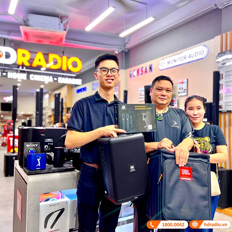 Loa JBL EON ONE Compact, Pin 12h, 150W, Mixer 4 kênh, AUX, Bluetooth, Mic, Line (Hệ Thống PA All-In-One)-4