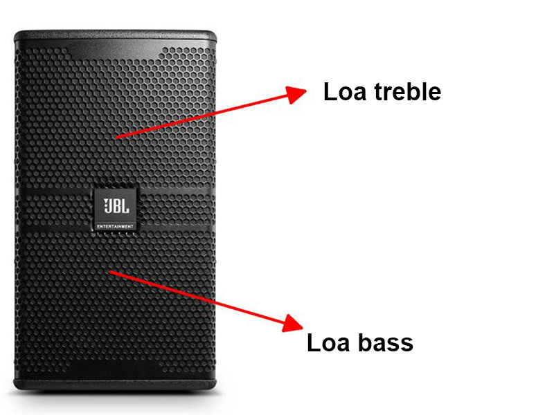 He thong 2 loa trong do 1 cu loa bass và 1 cu loa treble