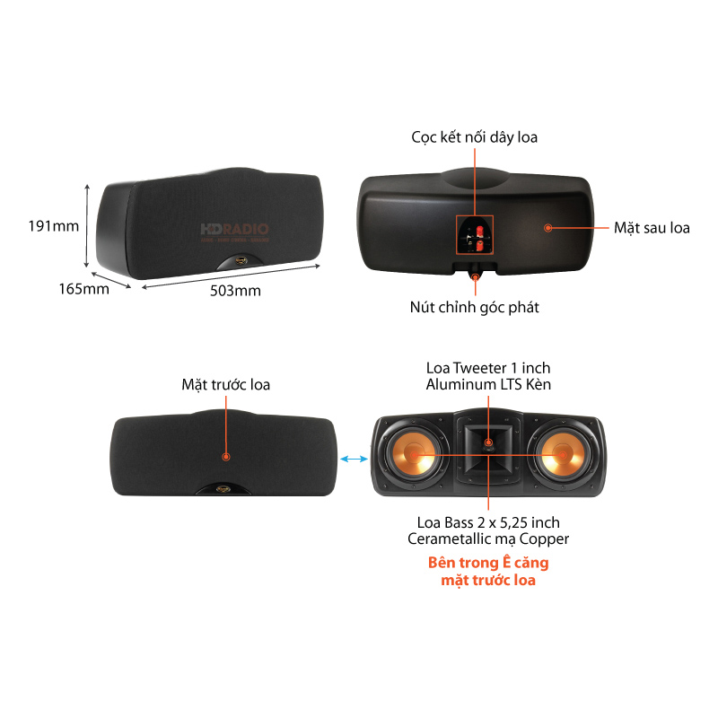 Chu thich Loa Center Klipsch Synergy Black Label C-200 Chu thich Loa Center Klipsch Synergy Black Label C-200