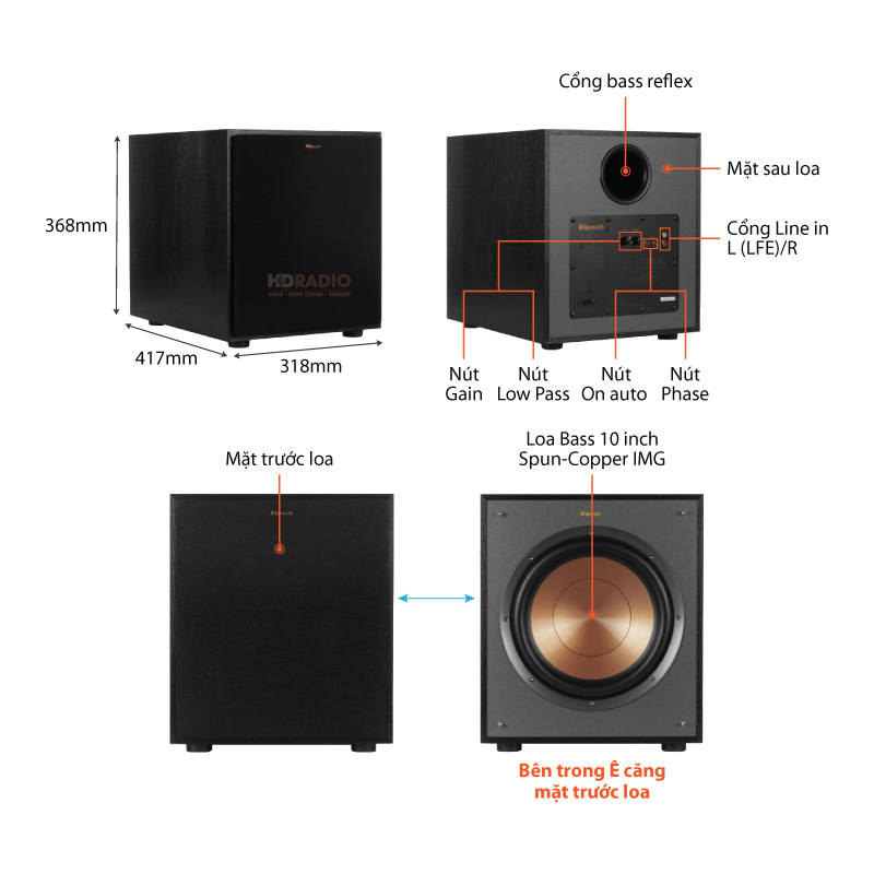 Chu thich Loa Sub Klipsch R100SW Chu thich Loa Sub Klipsch R100SW