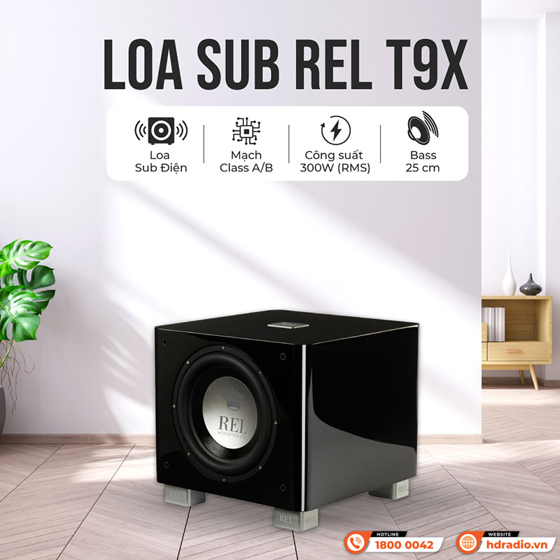 tính năng Loa sub điện Rel T9X