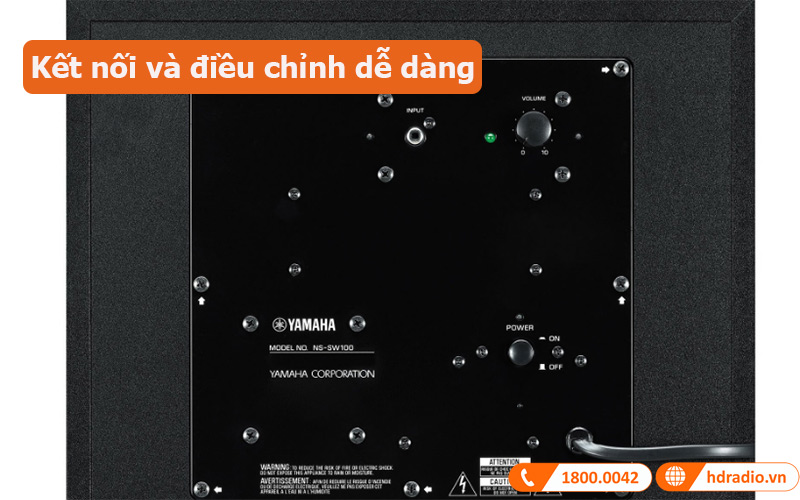 Loa sub Yamaha NS-SW100 điều chỉnh và kết nối dễ dàng