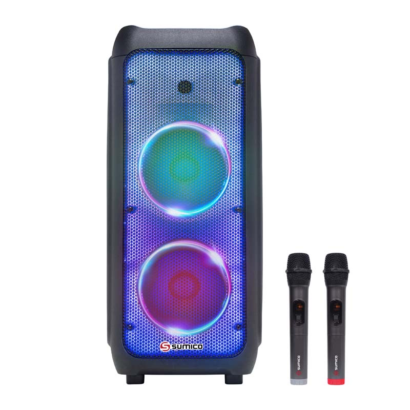 Loa Sumico SU-802, Bass 20cm x 2, Công suất 100W, Bluetooth, AUX, MIC, FM, USB