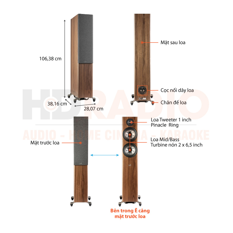 Chu thich loa Polk Audio Reserve R600