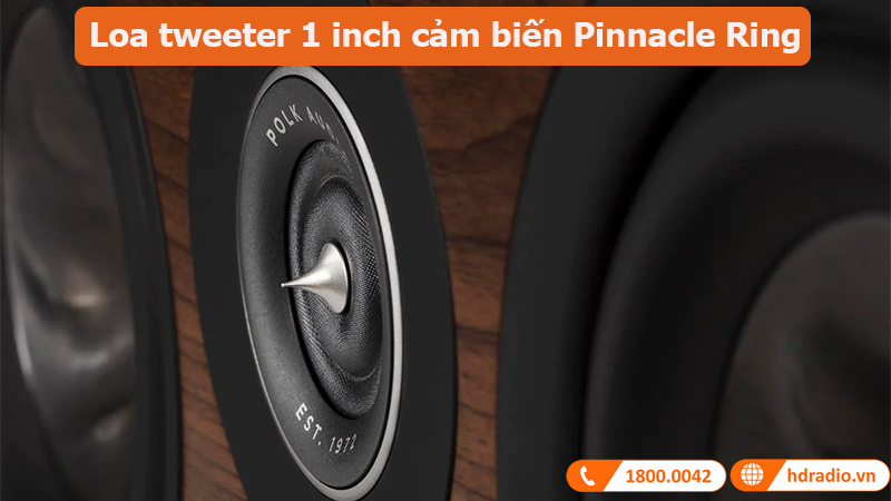 Loa center Polk Audio Reserve R400 loa tweeter 1 inch cảm biến Pinnacle Ring 