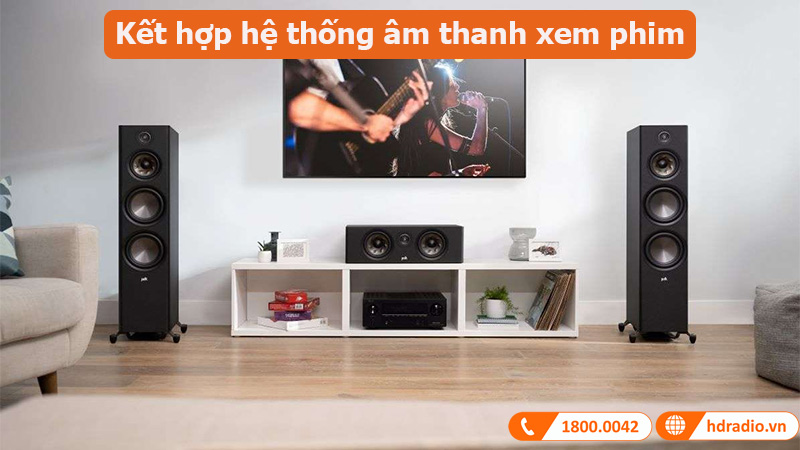 Loa center Polk Audio Reserve R400 kết hợp hệ thống âm thanh 