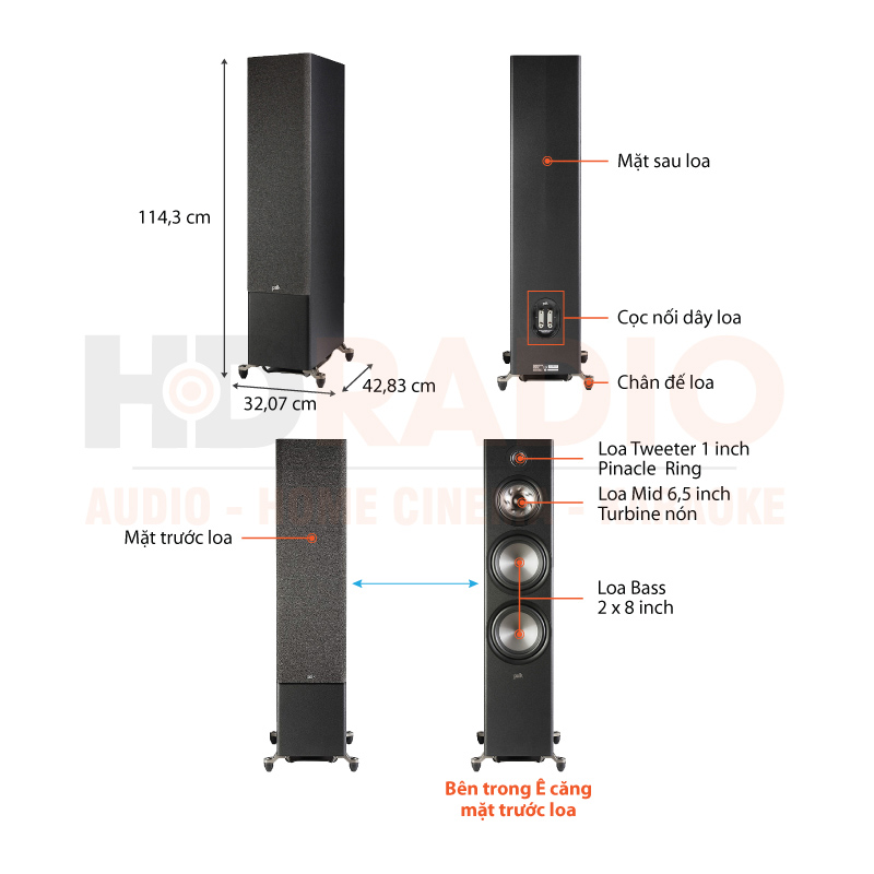 Chu thich loa Polk Audio Reserve R700