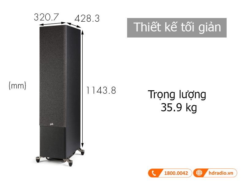 Kich thuoc Loa Polk Audio R700